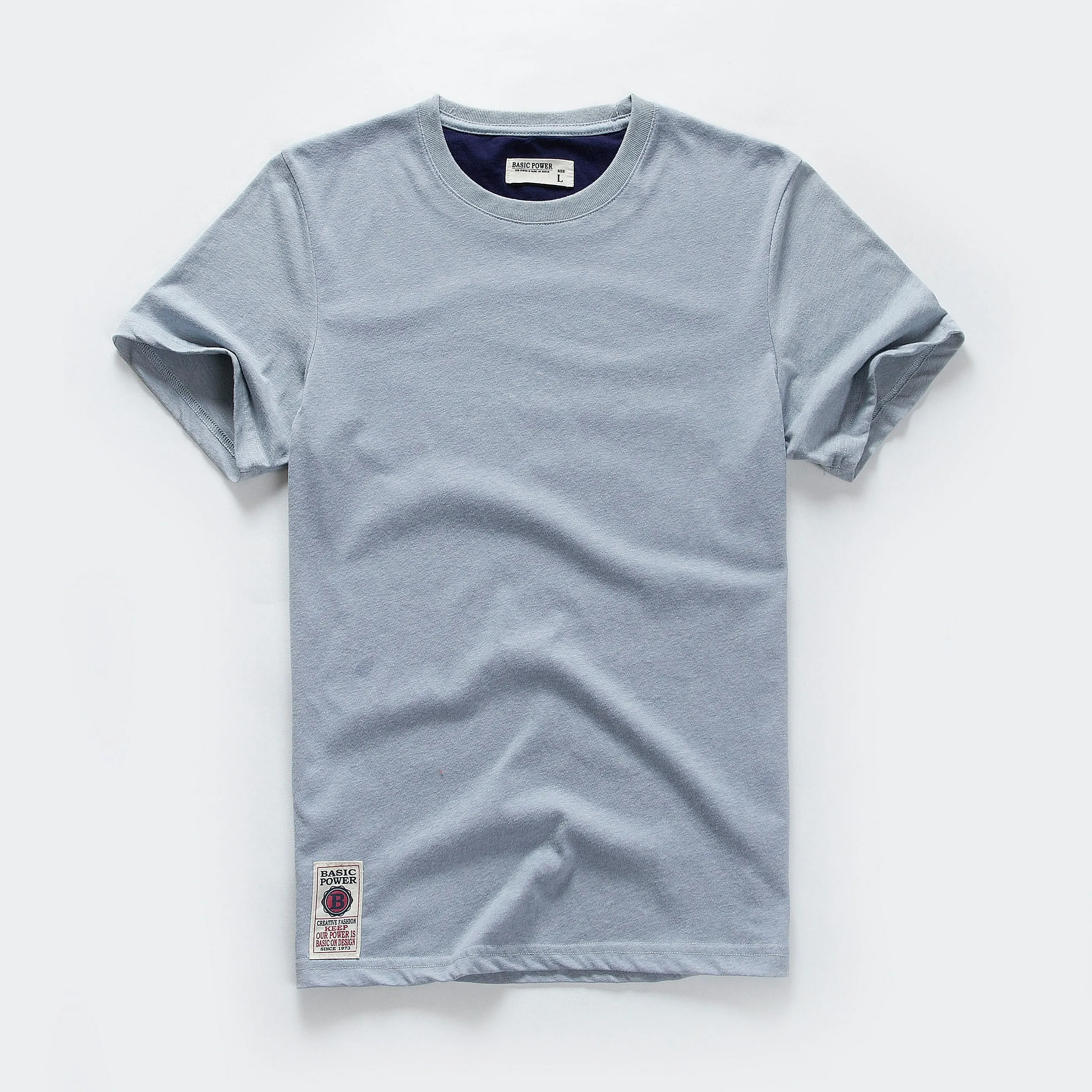 Men's T-shirt Cotton Solid Color t shirt Men Causal O-neck Basic Tshirt