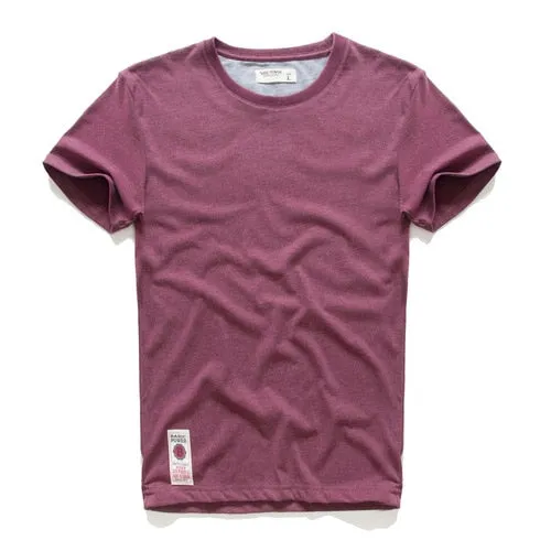 Men's T-shirt Cotton Solid Color t shirt Men Causal O-neck Basic Tshirt