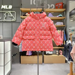 MLB  KIDS PINK AGING HOODED DOWN JACKET VERSATILE FASHION JACKET