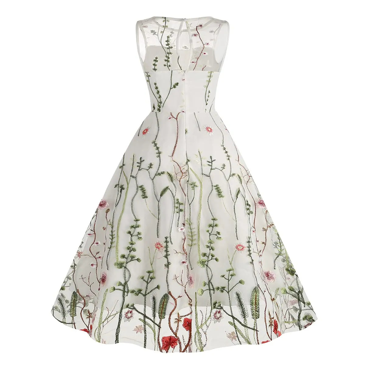 Mommy and Me Matching Floral Dresses Mom and Daughter Dress Women Mesh Flower Embroidered Dress Girls Tulle Embroidery Dress