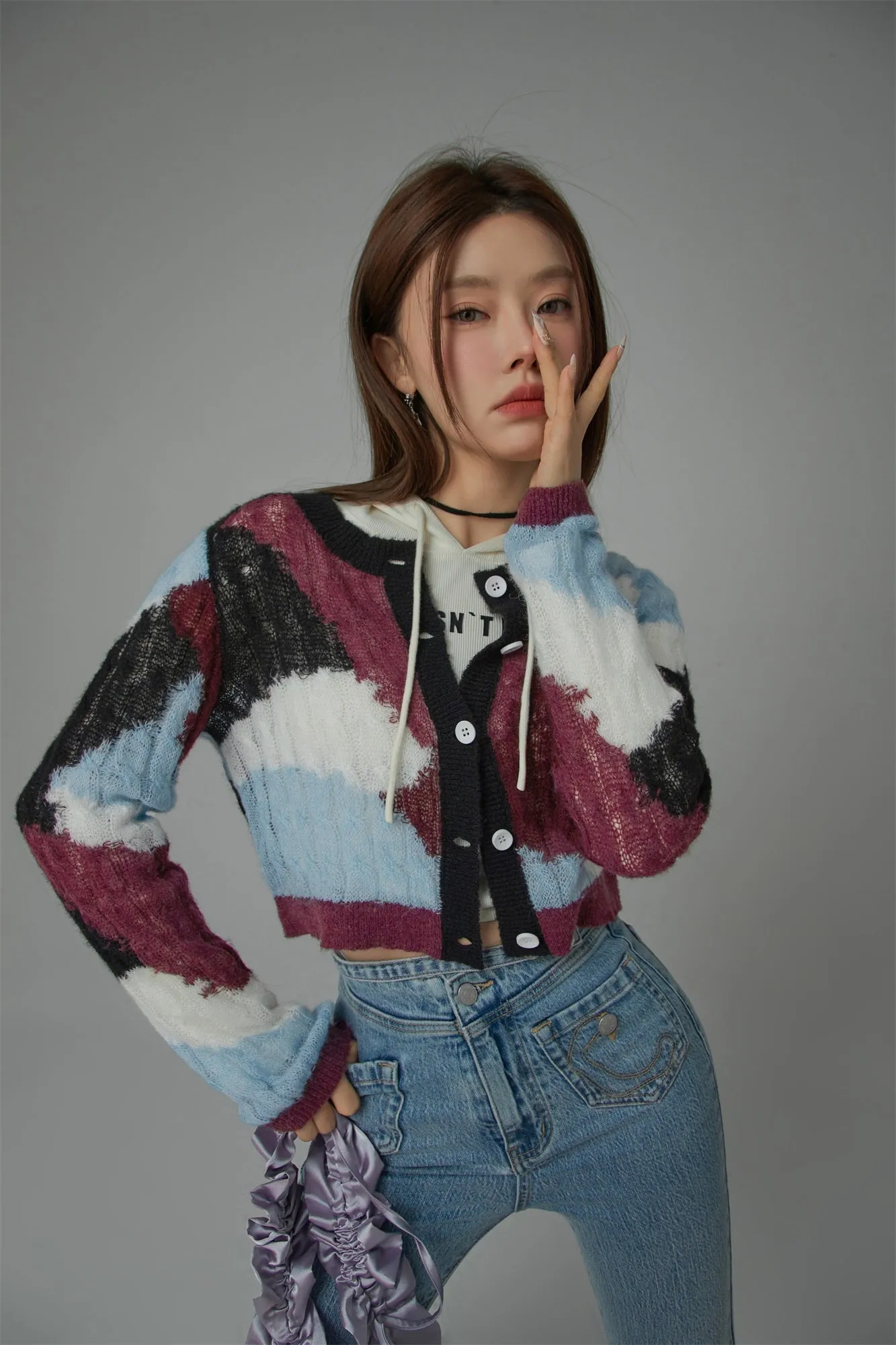 Multi-Color Button Cardigan