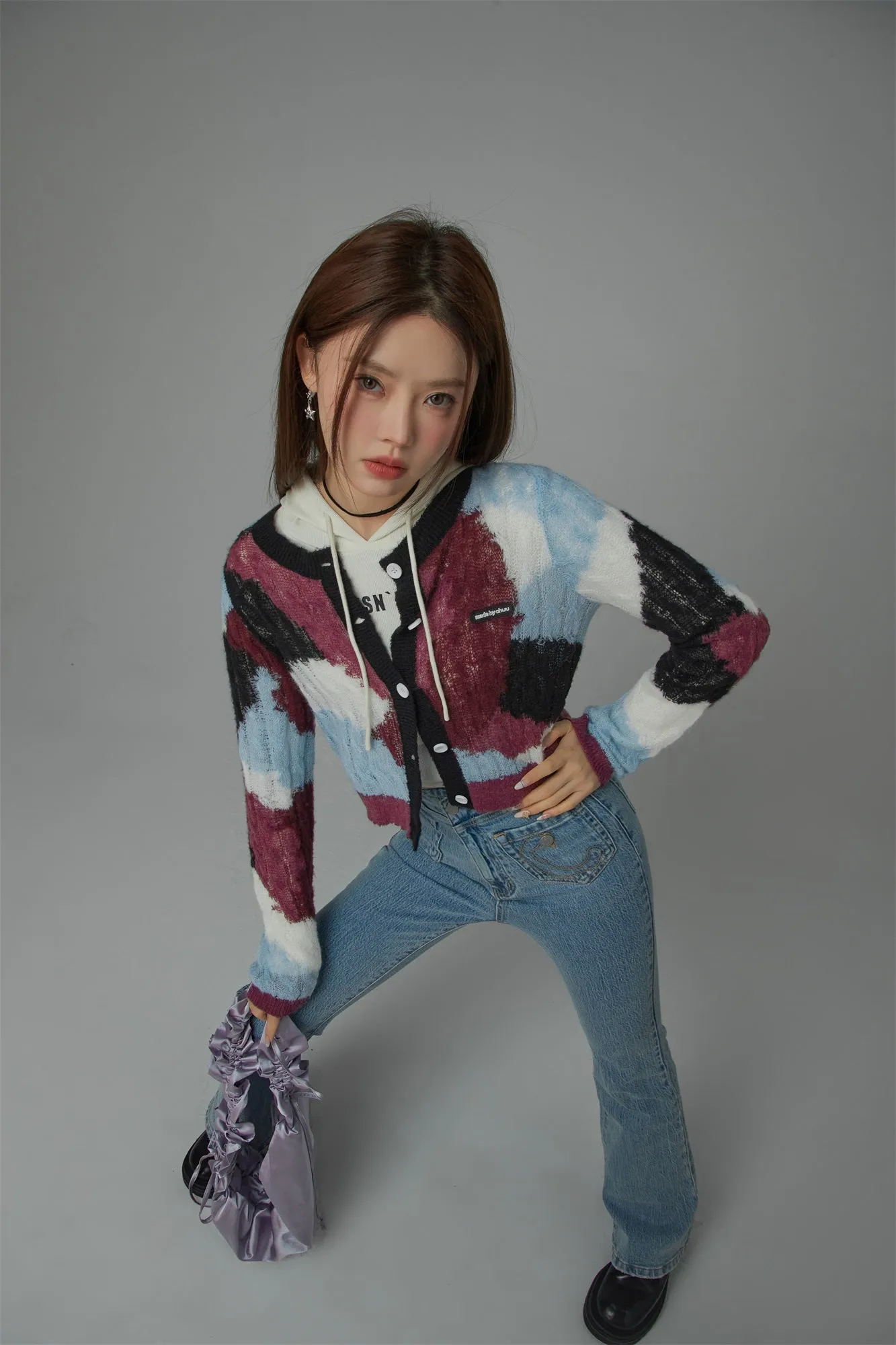 Multi-Color Button Cardigan