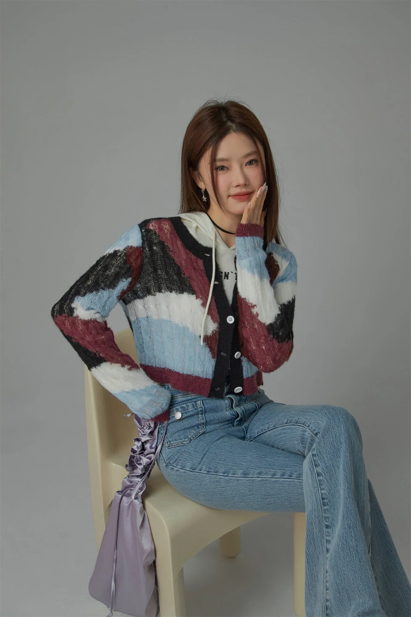 Multi-Color Button Cardigan