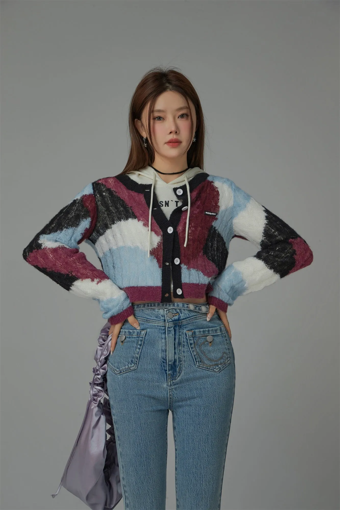 Multi-Color Button Cardigan