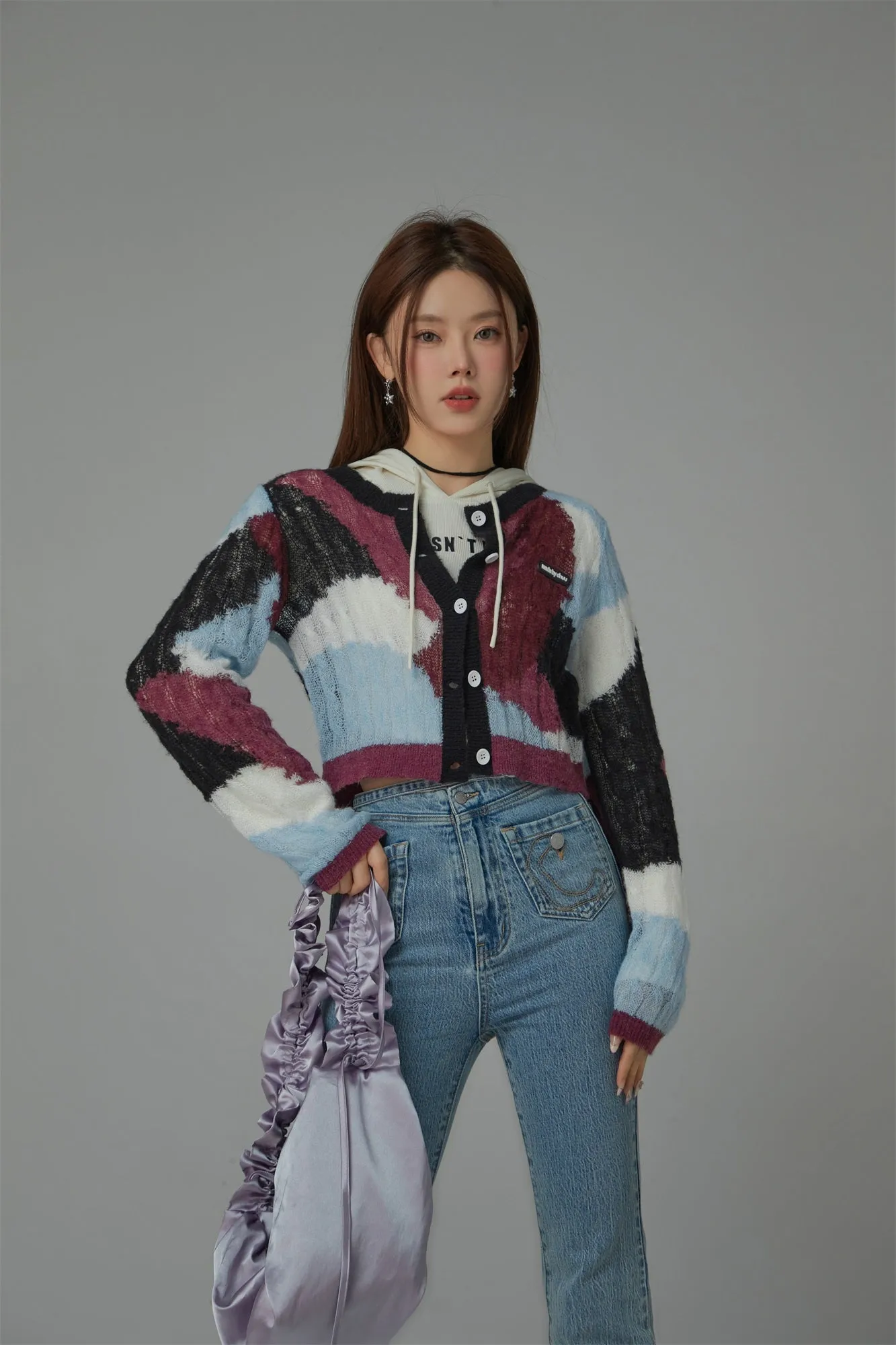 Multi-Color Button Cardigan