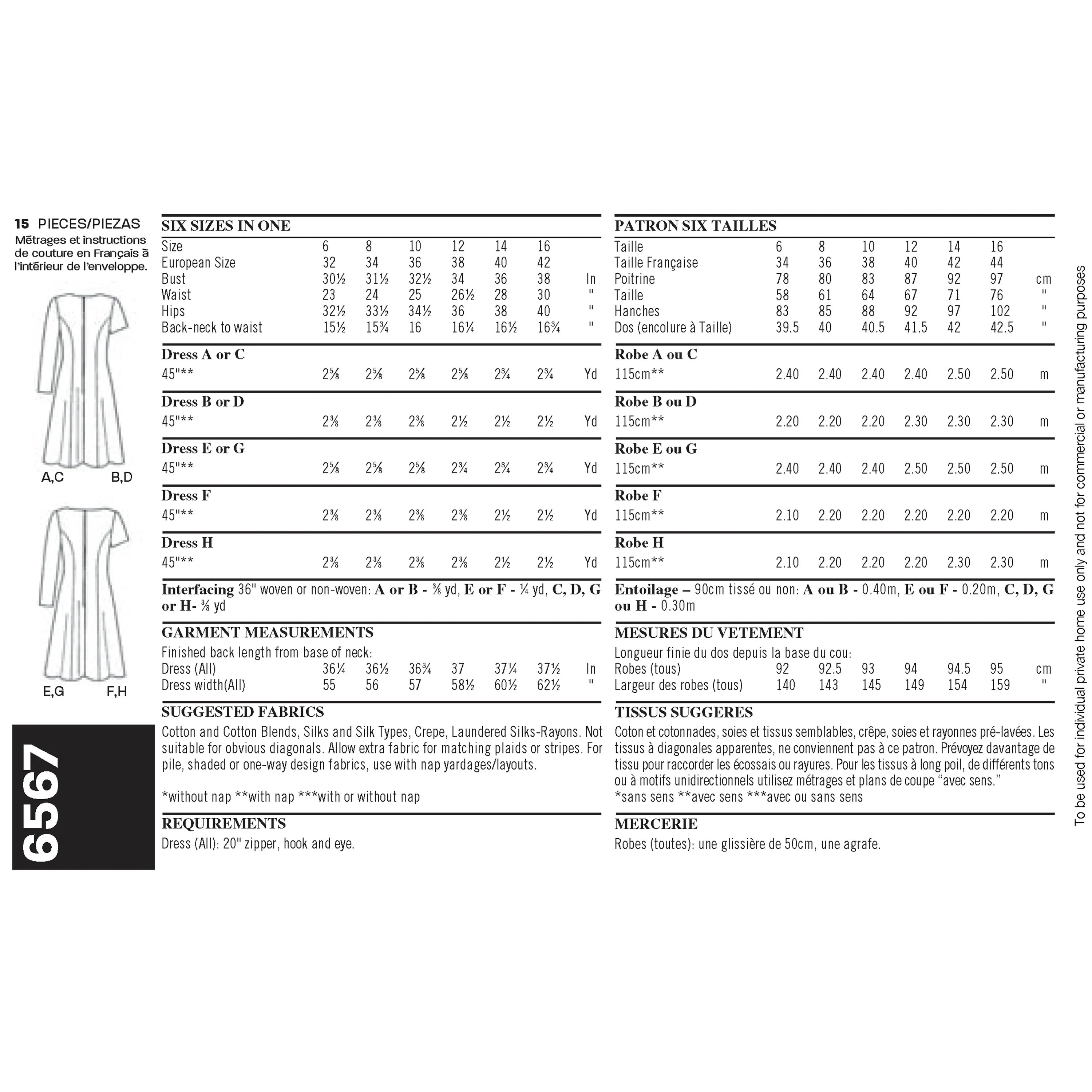 New Look Sewing Pattern 6567 - Misses Dresses