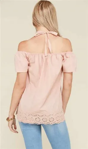 Off-shoulder Cutout Hem Top