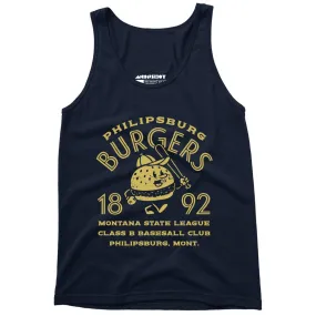 Philipsburg Burgers - Montana - Vintage Defunct Baseball Teams - Unisex Tank Top