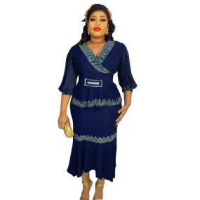 Plus Size  Skirt and Top Womens Office Work Clothing