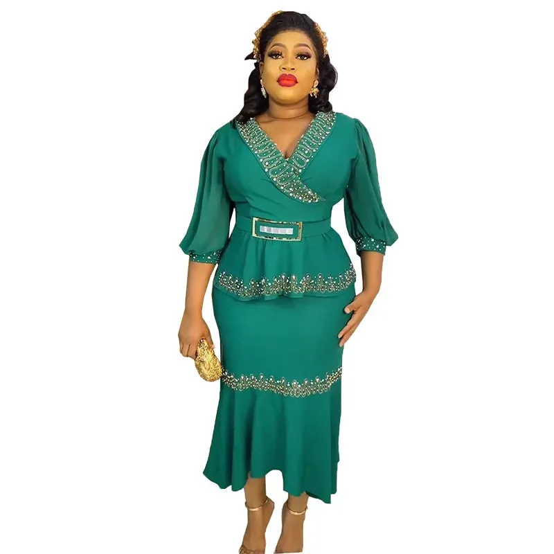 Plus Size  Skirt and Top Womens Office Work Clothing