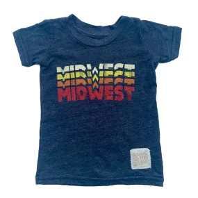 Retro Brand - Kids' Multi-Color MIDWEST Tee in Navy