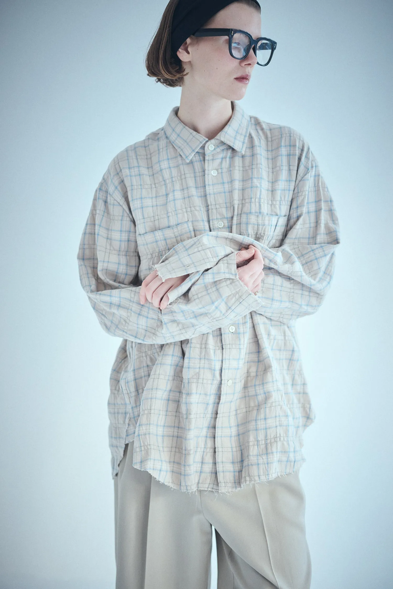 SEA VINTAGE RAW EDGE FLANNEL SHIRT