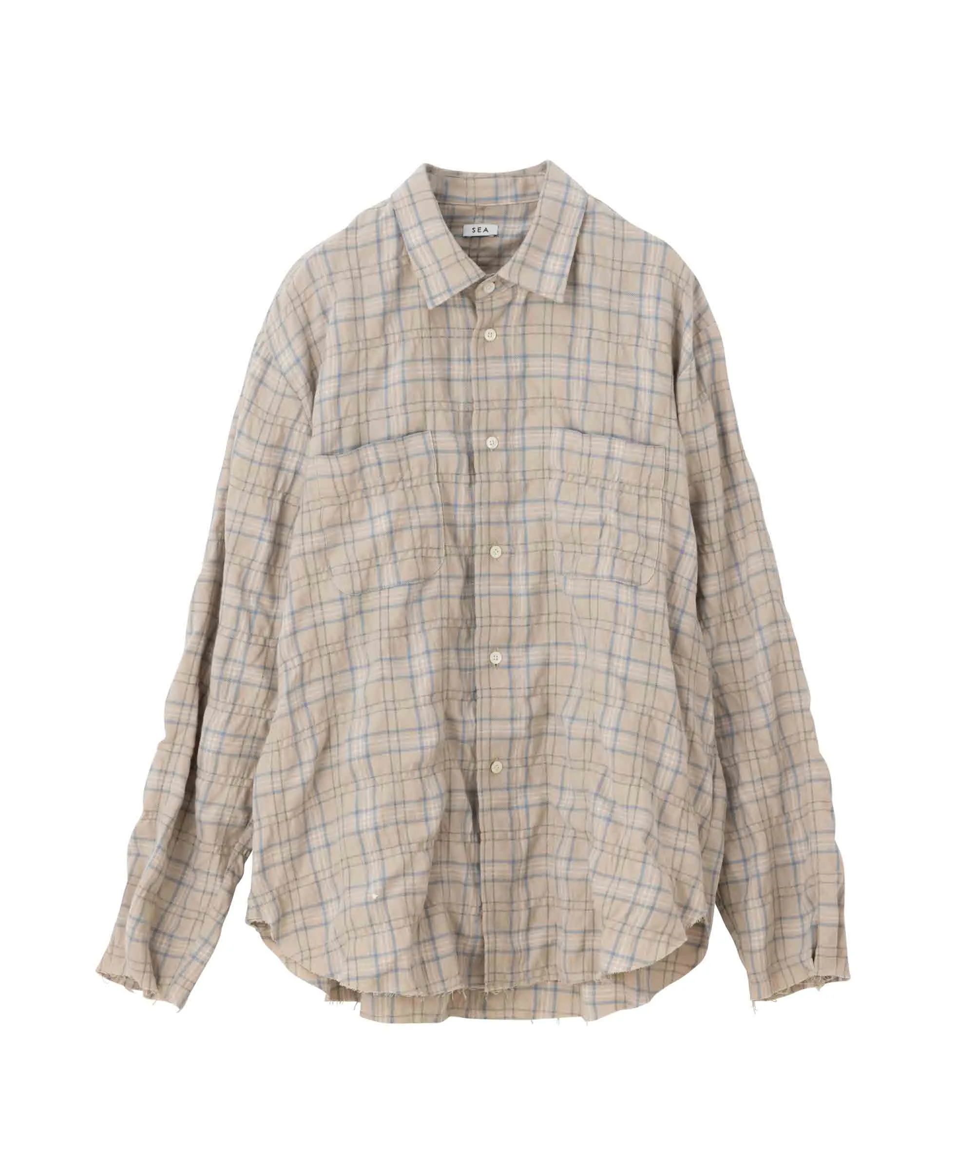SEA VINTAGE RAW EDGE FLANNEL SHIRT