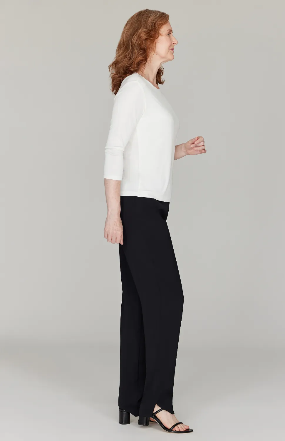 Silk Knit Tee - Pearl