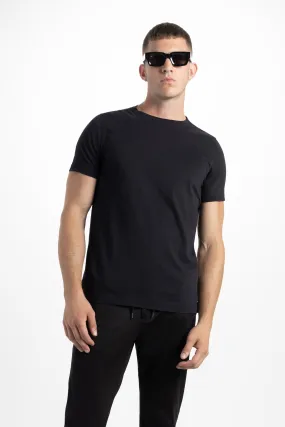 Soft Cloth Short Sleeve Malibu Crew Tee - Black