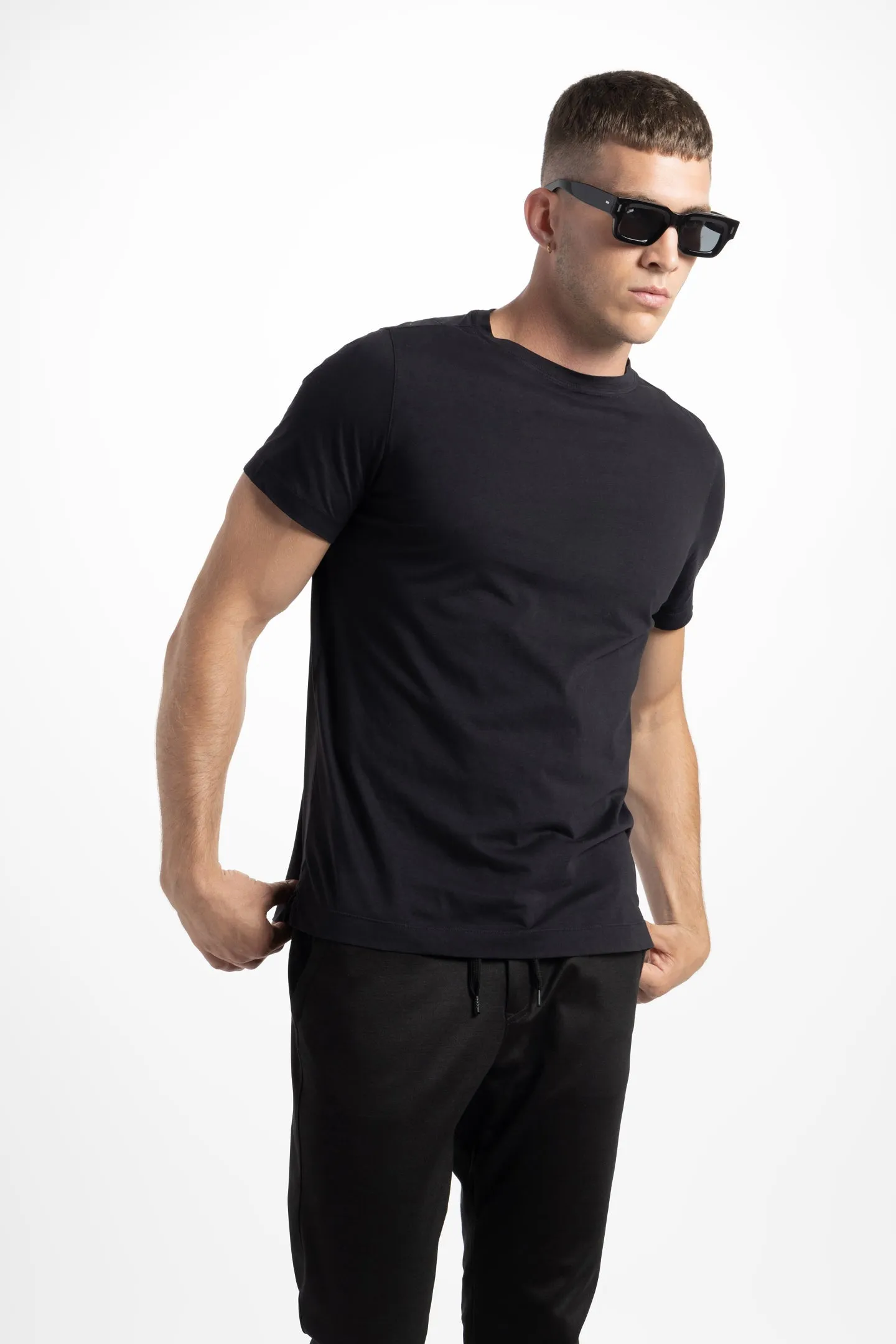 Soft Cloth Short Sleeve Malibu Crew Tee - Black