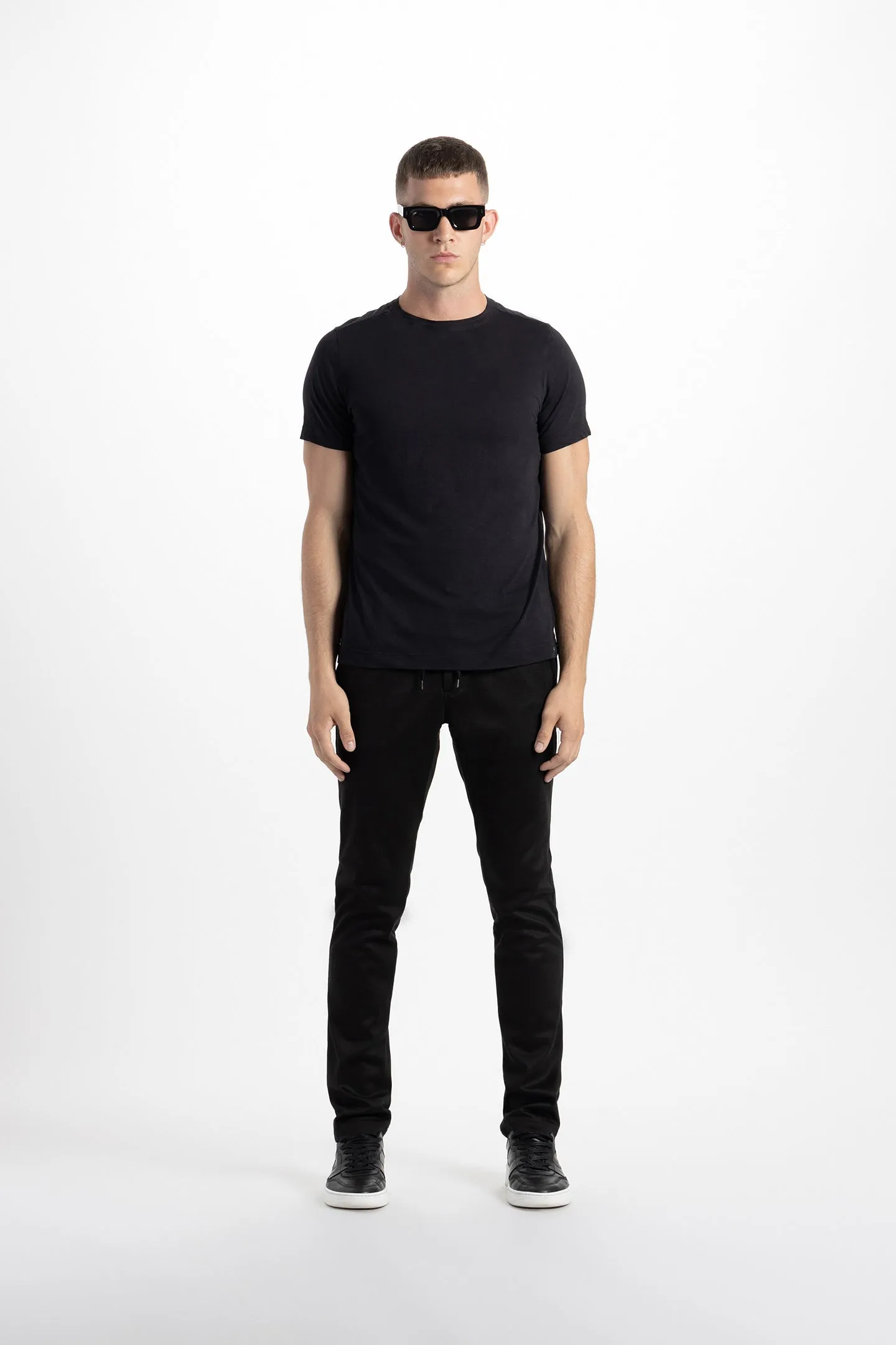 Soft Cloth Short Sleeve Malibu Crew Tee - Black