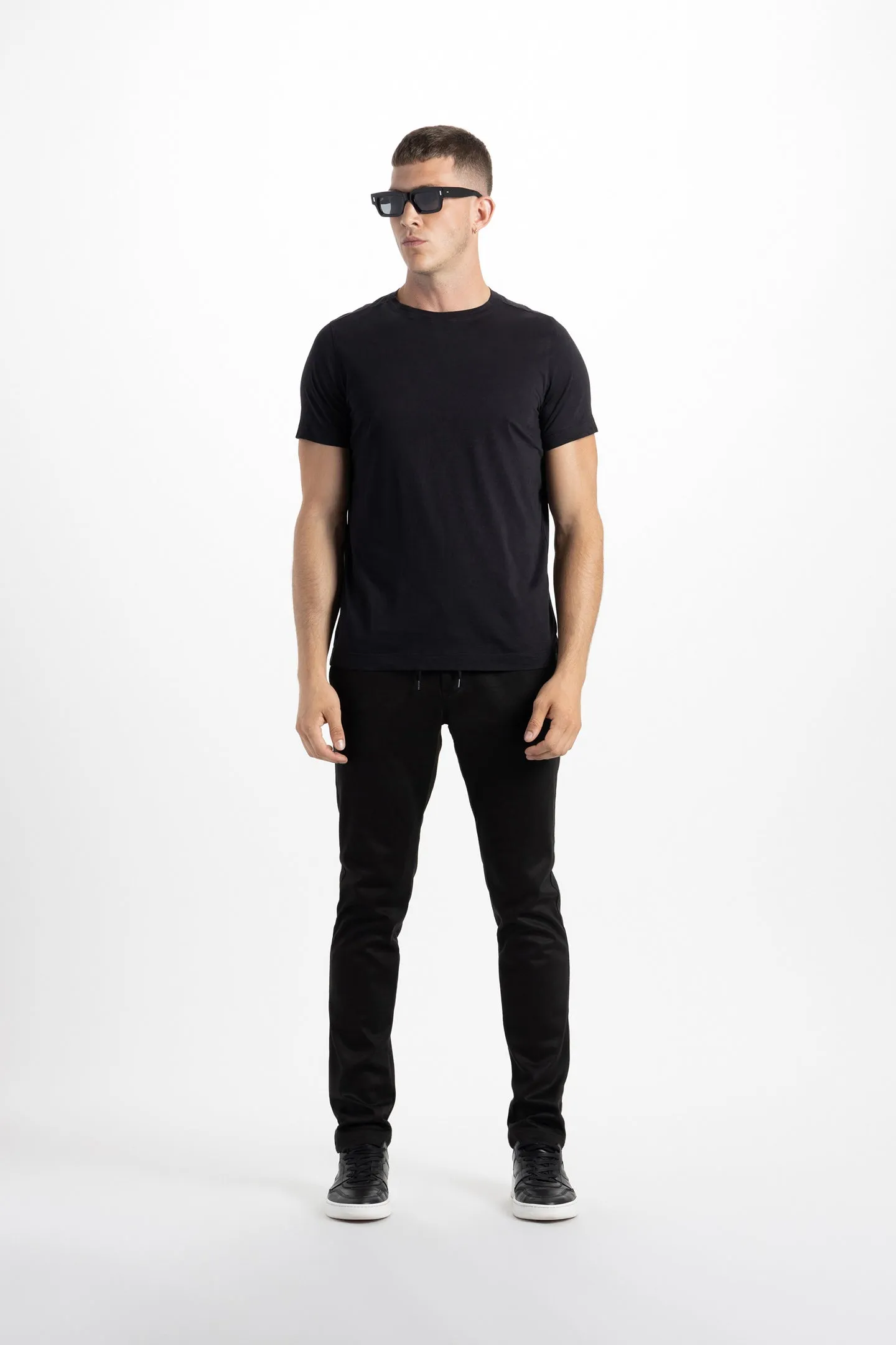 Soft Cloth Short Sleeve Malibu Crew Tee - Black