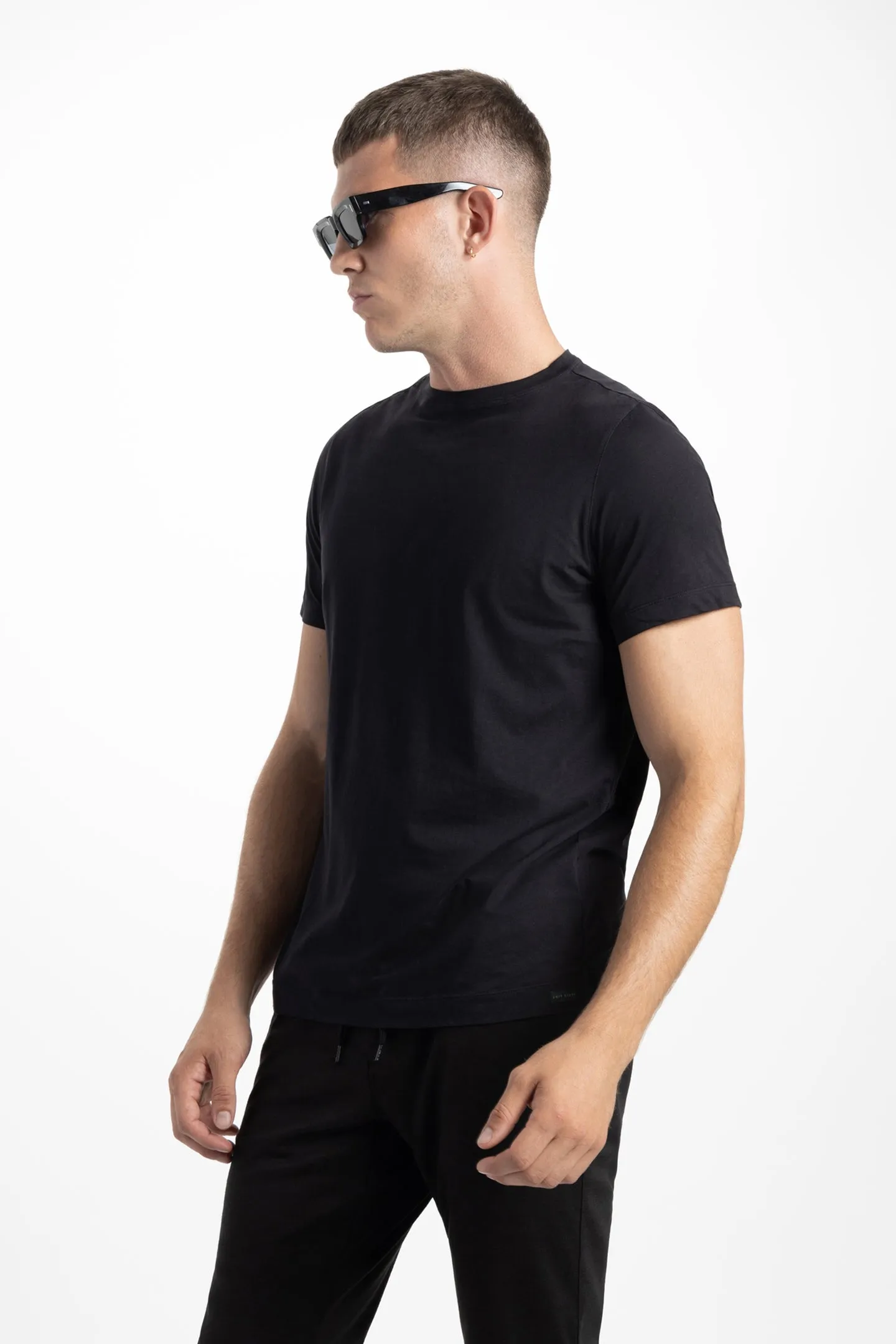 Soft Cloth Short Sleeve Malibu Crew Tee - Black