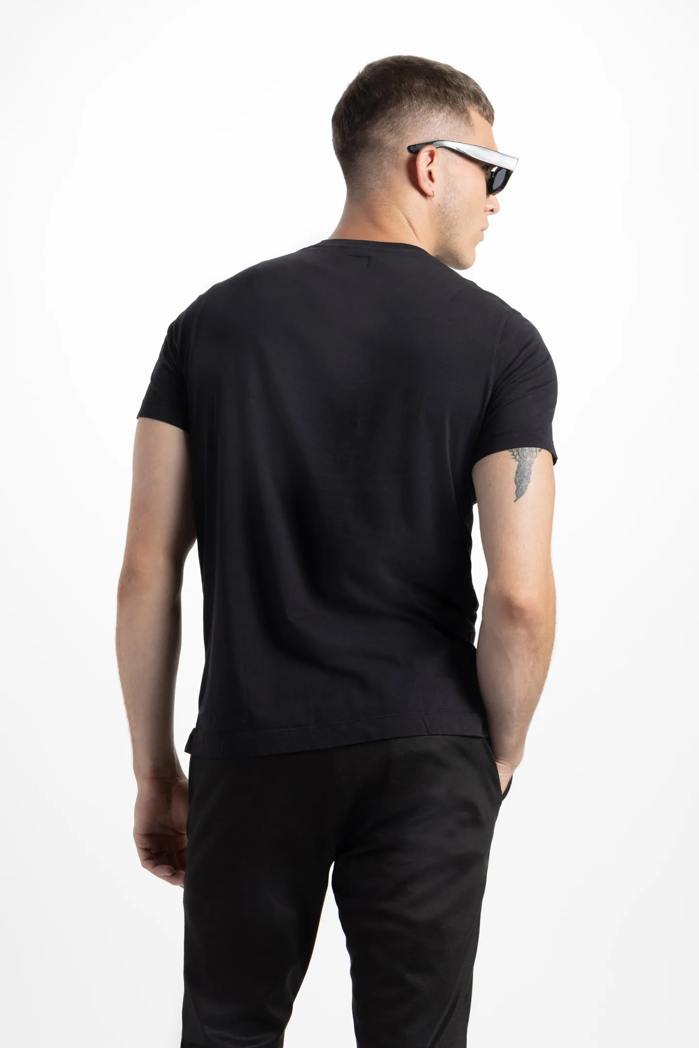 Soft Cloth Short Sleeve Malibu Crew Tee - Black