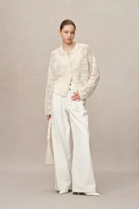 Vega Hand Swen Pearl Cardigan in Alpaca Blend Bouclé Knit