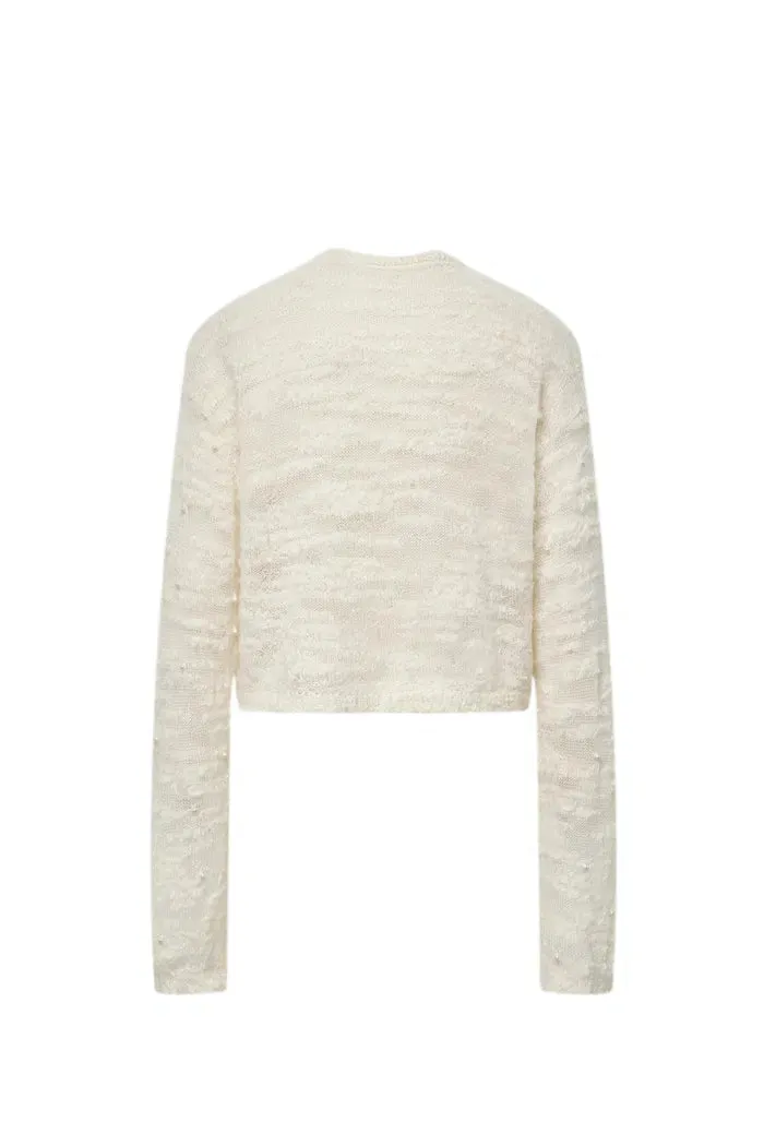 Vega Hand Swen Pearl Cardigan in Alpaca Blend Bouclé Knit