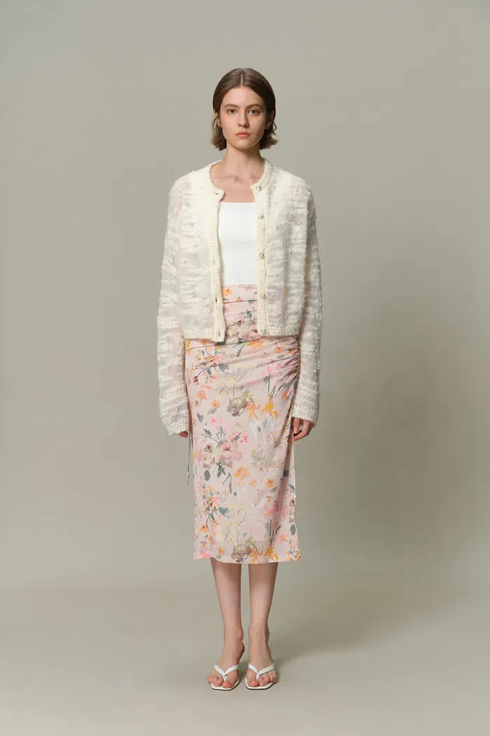 Vega Hand Swen Pearl Cardigan in Alpaca Blend Bouclé Knit