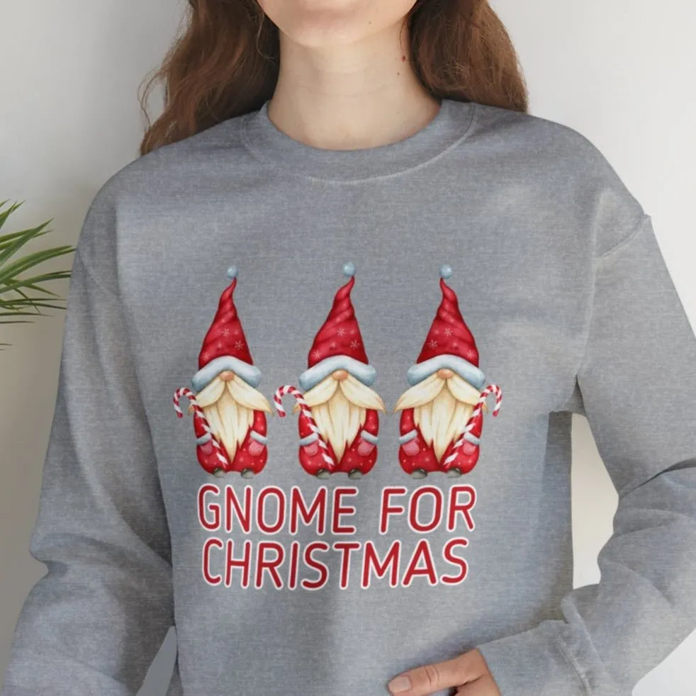 Women's 'Gnome for Christmas' Sweatshirt - Festive Holiday Gnomes Design