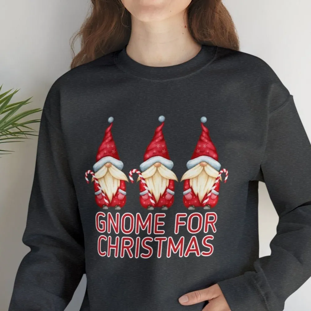 Women's 'Gnome for Christmas' Sweatshirt - Festive Holiday Gnomes Design