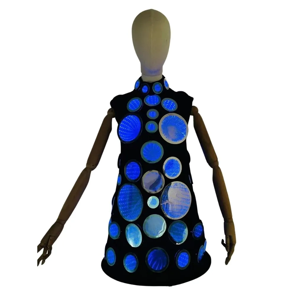 Women's LED Mirror Costumes Luminous Dress Festival Celebration Suits Christmas Party Show Skirts