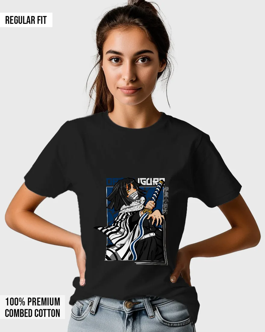 Womens Relaxed Fit TShirt Anime Demon Slayer Iguro